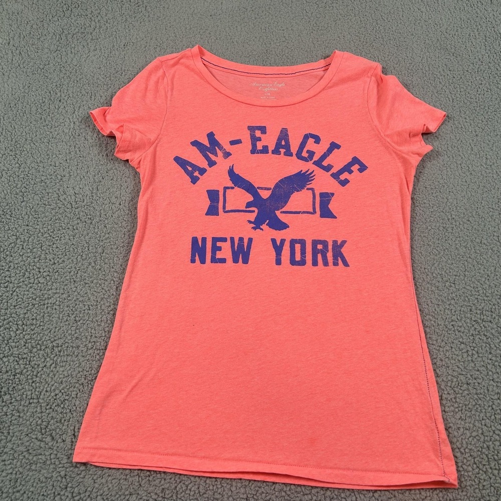 American Eagle Outfitters Shirt Womens Large Pink AM-Eagle New York Graphic
